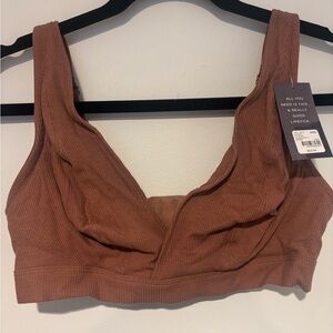 Cacique Brown High Apex Plunge Bra